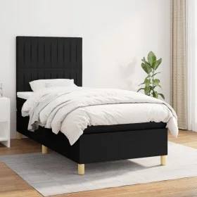 Cama box spring con colchón tela negro 80x200 cm de vidaXL, Camas y somieres - Ref: Foro24-3142451, Precio: 302,38 €, Descuen...