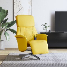 Sillón reclinable de masaje con reposapiés tela amarillo claro en Sillones | Comprar online en Foru.es