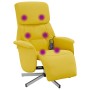Sillón reclinable de masaje con reposapiés tela amarillo claro en Sillones | Comprar online en Foru.es