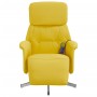Sillón reclinable de masaje con reposapiés tela amarillo claro en Sillones | Comprar online en Foru.es