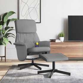 Sillón reclinable de masaje con reposapiés tela gris claro en Sillones | Comprar online en Foru.es