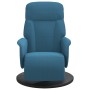 Sillón reclinable con reposapiés terciopelo azul en Sillones | Comprar online en Foru.es