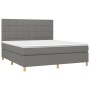 Cama box spring con colchón tela gris oscuro 180x200 cm de vidaXL, Camas y somieres - Ref: Foro24-3142354, Precio: 614,76 €, ...