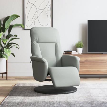 Sillón reclinable con reposapiés terciopelo gris claro en Sillones | Comprar online en Foru.es