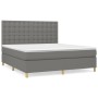 Cama box spring con colchón tela gris oscuro 180x200 cm de vidaXL, Camas y somieres - Ref: Foro24-3142674, Precio: 649,08 €, ...