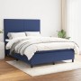 Cama box spring con colchón tela azul 140x200 cm de vidaXL, Camas y somieres - Ref: Foro24-3141623, Precio: 505,51 €, Descuen...