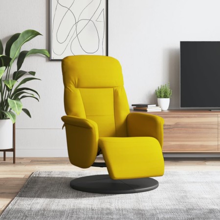 Sillón reclinable con reposapiés terciopelo amarillo en Sillones | Comprar online en Foru.es