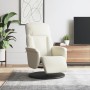 Sillón reclinable con reposapiés terciopelo color crema en Sillones | Comprar online en Foru.es