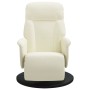 Sillón reclinable con reposapiés terciopelo color crema en Sillones | Comprar online en Foru.es