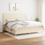 Cama box spring con colchón tela color crema 200x200 cm de vidaXL, Camas y somieres - Ref: Foro24-3142206, Precio: 619,91 €, ...