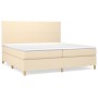 Cama box spring con colchón tela color crema 200x200 cm de vidaXL, Camas y somieres - Ref: Foro24-3142206, Precio: 619,91 €, ...