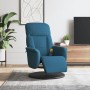Sillón reclinable de masaje con reposapiés terciopelo azul en Sillones | Comprar online en Foru.es
