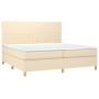 Cama box spring con colchón tela color crema 200x200 cm de vidaXL, Camas y somieres - Ref: Foro24-3142206, Precio: 619,91 €, ...