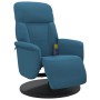 Sillón reclinable de masaje con reposapiés terciopelo azul en Sillones | Comprar online en Foru.es
