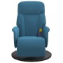 Sillón reclinable de masaje con reposapiés terciopelo azul en Sillones | Comprar online en Foru.es