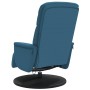 Sillón reclinable de masaje con reposapiés terciopelo azul en Sillones | Comprar online en Foru.es