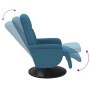 Sillón reclinable de masaje con reposapiés terciopelo azul en Sillones | Comprar online en Foru.es