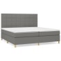 Cama box spring con colchón tela gris oscuro 200x200 cm de vidaXL, Camas y somieres - Ref: Foro24-3142362, Precio: 641,69 €, ...