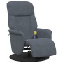 Sillón reclinable masaje con reposapiés terciopelo gris oscuro en Sillones | Comprar online en Foru.es