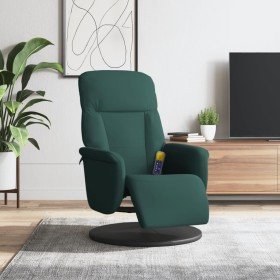 Sillón reclinable masaje con reposapiés terciopelo verde oscuro en Sillones | Comprar online en Foru.es