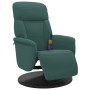 Sillón reclinable masaje con reposapiés terciopelo verde oscuro en Sillones | Comprar online en Foru.es