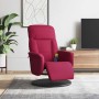 Sillón reclinable masaje con reposapiés terciopelo rojo tinto en Sillones | Comprar online en Foru.es