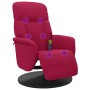 Sillón reclinable masaje con reposapiés terciopelo rojo tinto en Sillones | Comprar online en Foru.es