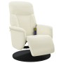 Sillón reclinable masaje con reposapiés terciopelo color crema en Sillones | Comprar online en Foru.es