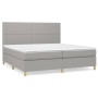 Cama box spring con colchón tela gris claro 200x200 cm de vidaXL, Camas y somieres - Ref: Foro24-3142281, Precio: 612,16 €, D...
