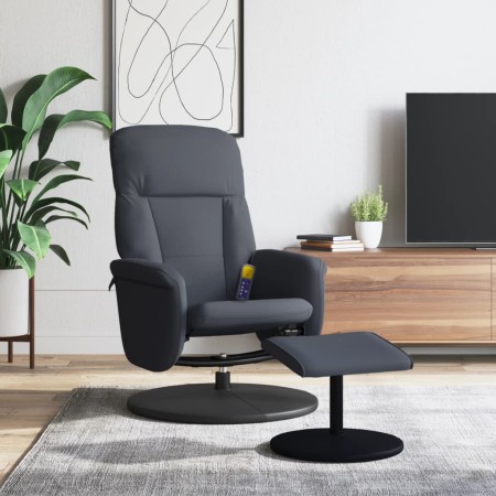 Sillón reclinable masaje con reposapiés terciopelo gris oscuro en Sillones | Comprar online en Foru.es
