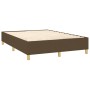 Cama box spring con colchón tela marrón oscuro 140x200 cm de vidaXL, Camas y somieres - Ref: Foro24-3142260, Precio: 475,80 €...
