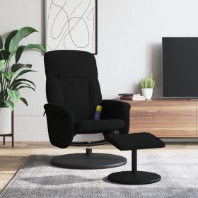 Sillón reclinable de masaje con reposapiés terciopelo negro en Sillones | Comprar online en Foru.es