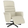 Sillón reclinable con reposapiés cuero sintético color crema en Sillones | Comprar online en Foru.es