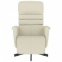 Sillón reclinable con reposapiés cuero sintético color crema en Sillones | Comprar online en Foru.es