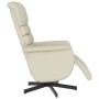 Sillón reclinable con reposapiés cuero sintético color crema en Sillones | Comprar online en Foru.es