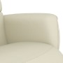 Sillón reclinable con reposapiés cuero sintético color crema en Sillones | Comprar online en Foru.es