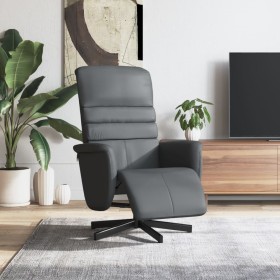 Sillón reclinable con reposapiés cuero sintético gris en Sillones | Comprar online en Foru.es