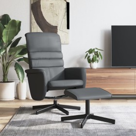 Sillón reclinable con reposapiés cuero sintético gris en Sillones | Comprar online en Foru.es