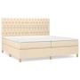 Cama box spring con colchón tela color crema 200x200 cm de vidaXL, Camas y somieres - Ref: Foro24-3142606, Precio: 644,22 €, ...