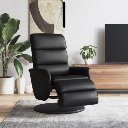 Sillón reclinable con reposapiés cuero sintético negro en Sillones | Comprar online en Foru.es