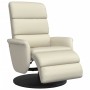 Sillón reclinable con reposapiés cuero sintético color crema en Sillones | Comprar online en Foru.es