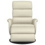 Sillón reclinable con reposapiés cuero sintético color crema en Sillones | Comprar online en Foru.es