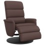 Sillón reclinable con reposapiés cuero sintético marrón en Sillones | Comprar online en Foru.es