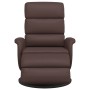 Sillón reclinable con reposapiés cuero sintético marrón en Sillones | Comprar online en Foru.es