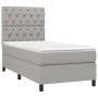 Cama box spring con colchón tela gris claro 80x200 cm de vidaXL, Camas y somieres - Ref: Foro24-3141969, Precio: 320,14 €, De...