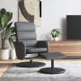 Sillón reclinable con reposapiés cuero sintético gris en Sillones | Comprar online en Foru.es
