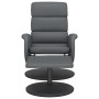 Sillón reclinable con reposapiés cuero sintético gris en Sillones | Comprar online en Foru.es