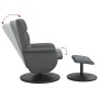 Sillón reclinable con reposapiés cuero sintético gris en Sillones | Comprar online en Foru.es