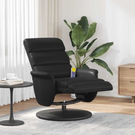 Sillón reclinable masaje con reposapiés cuero sintético negro en Sillones | Comprar online en Foru.es