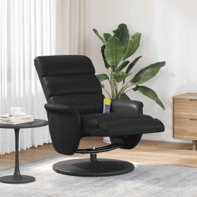Sillón reclinable masaje con reposapiés cuero sintético negro en Sillones | Comprar online en Foru.es